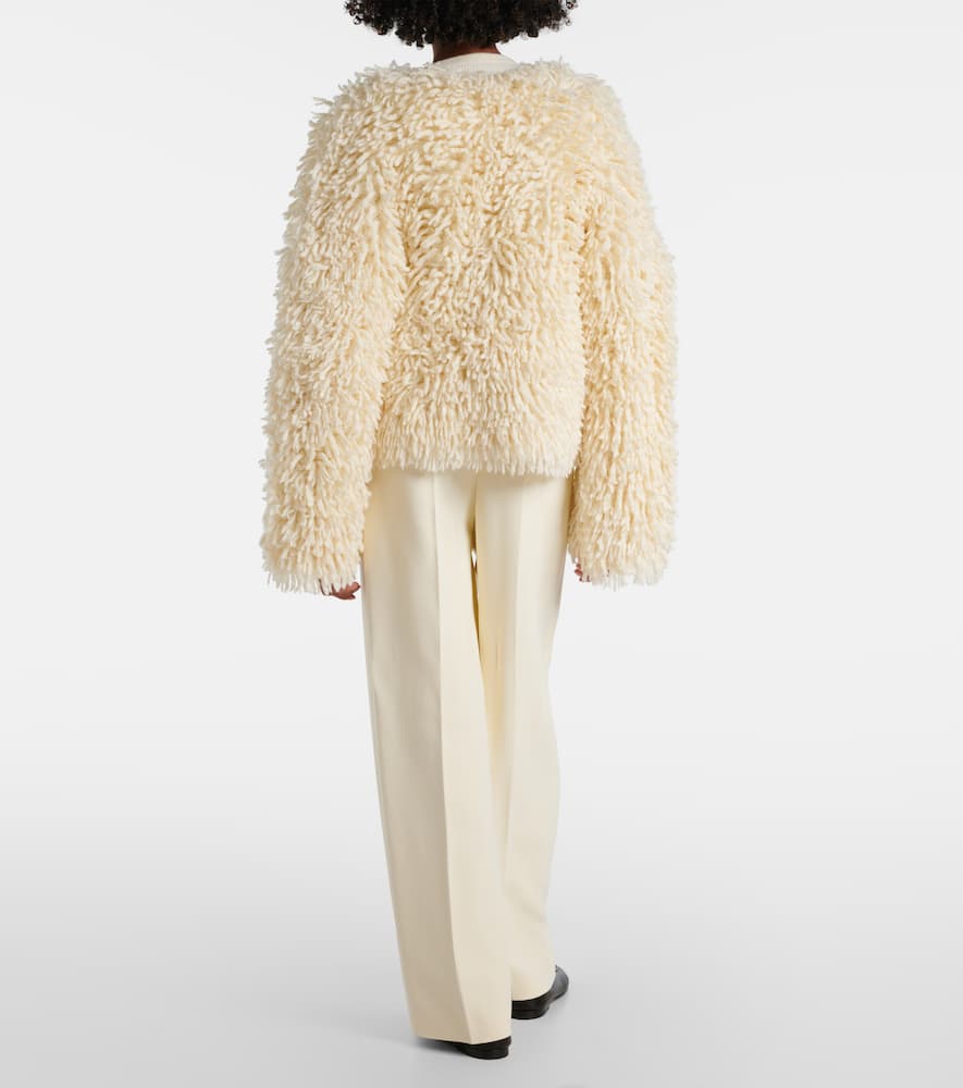 Van fringed wool-blend jacket