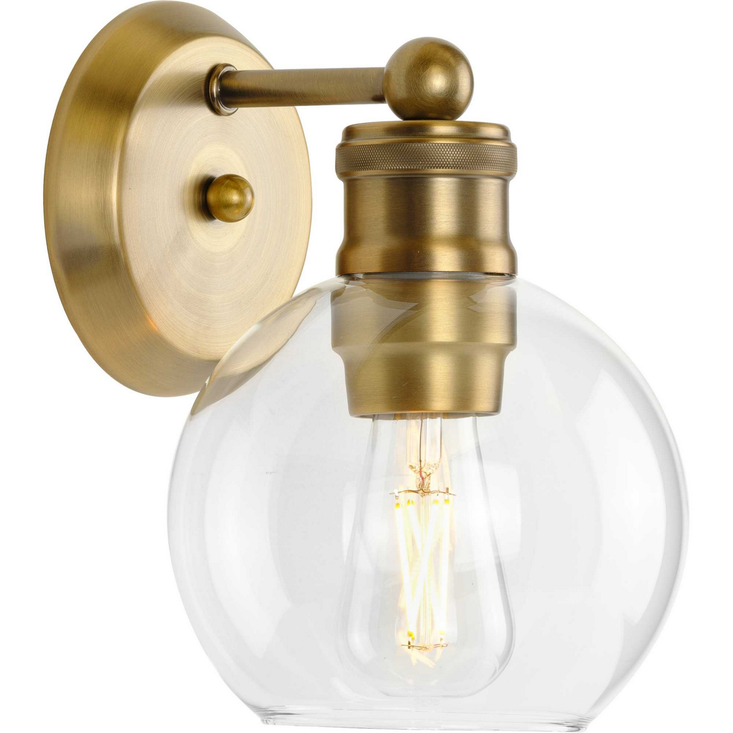 Vintage Brass One Light Bath Bracket from the Hansford Collection