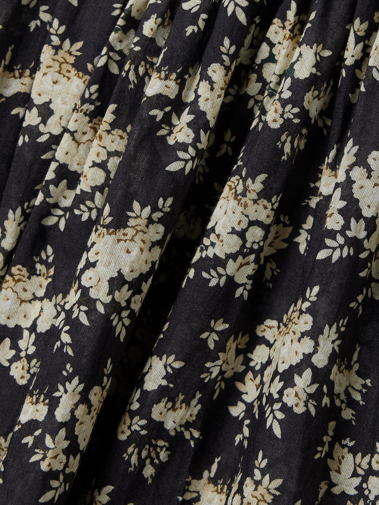 Quinley Shirred Floral-print Organic Cotton-voile Midi Dress - Black