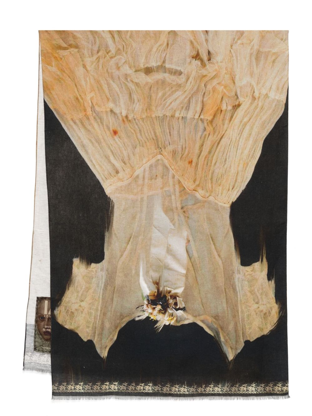 Graphic print scarf - Brown