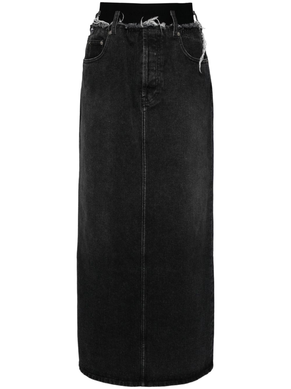 Distressed denim skirts - Black