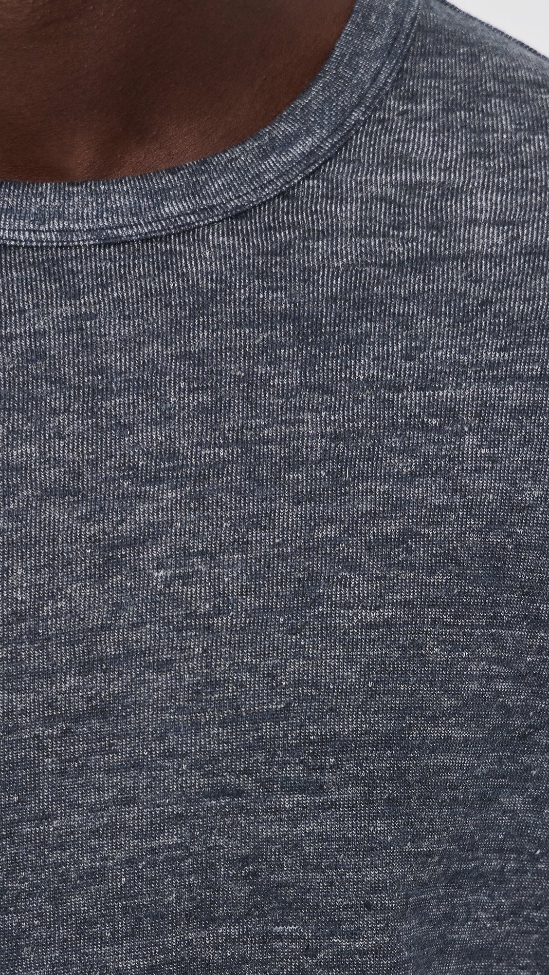 Terry Linen Crew Neck Sweatshirt Washed Navy