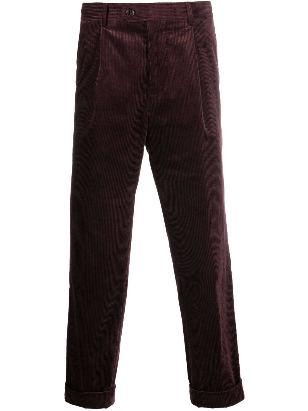 Corduroy cropped trousers - Purple