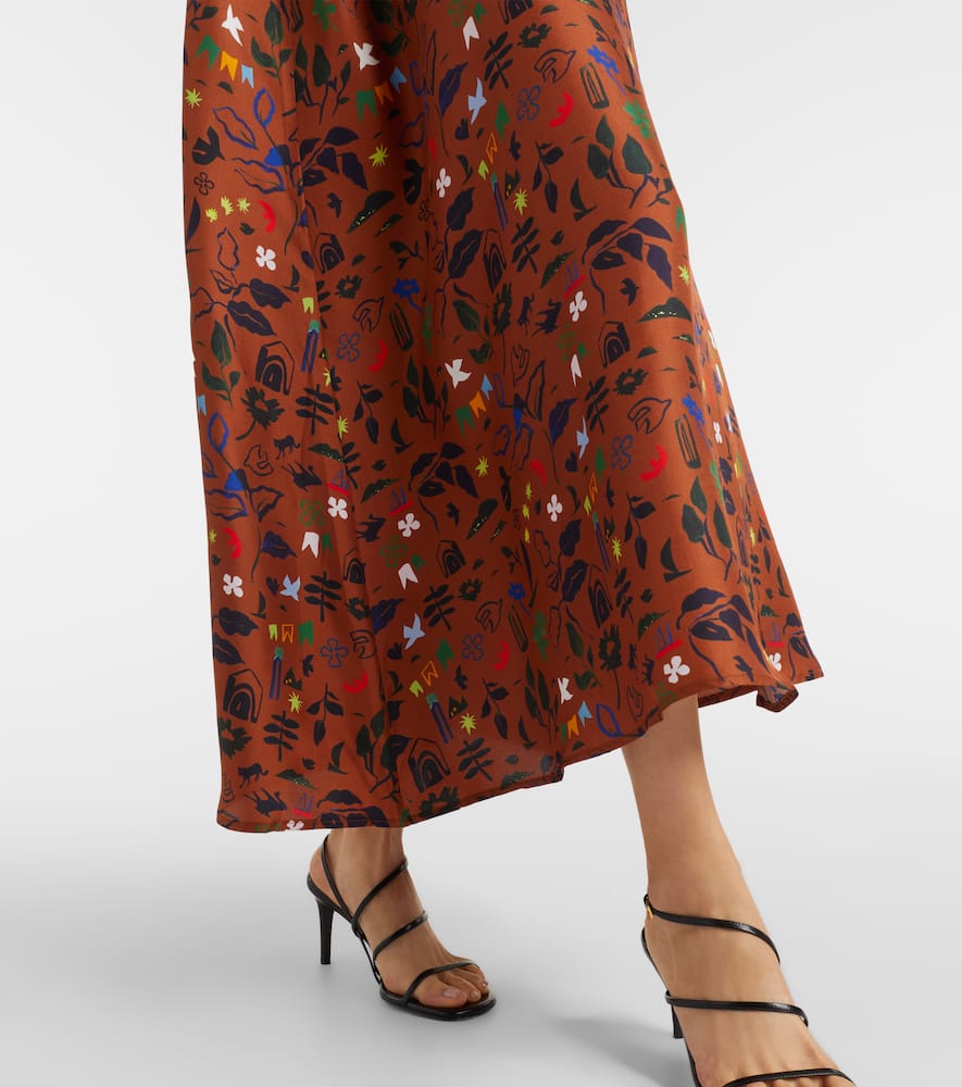 Melfi printed silk twill midi dress