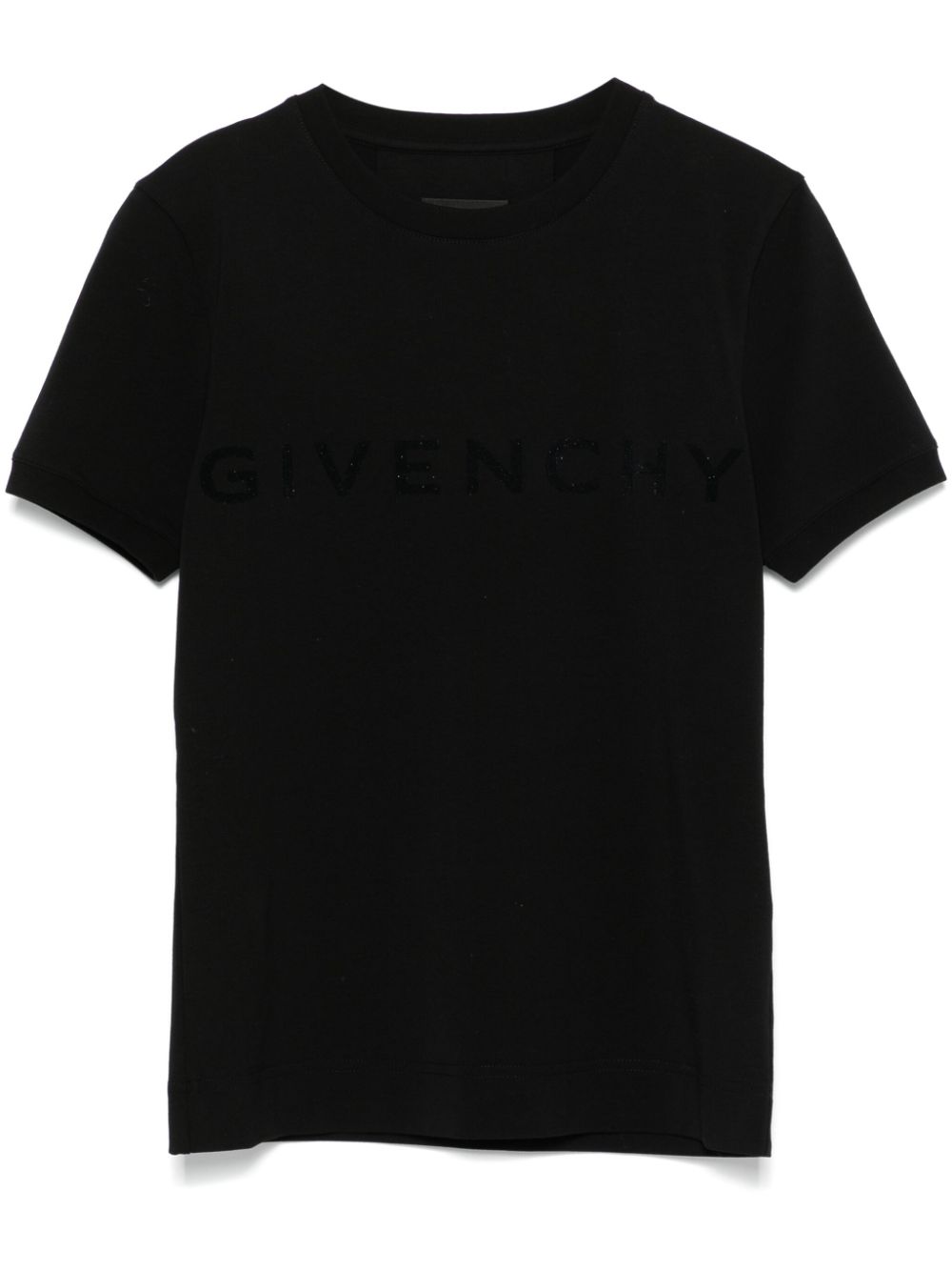 Logo-flocked T-shirt - Black