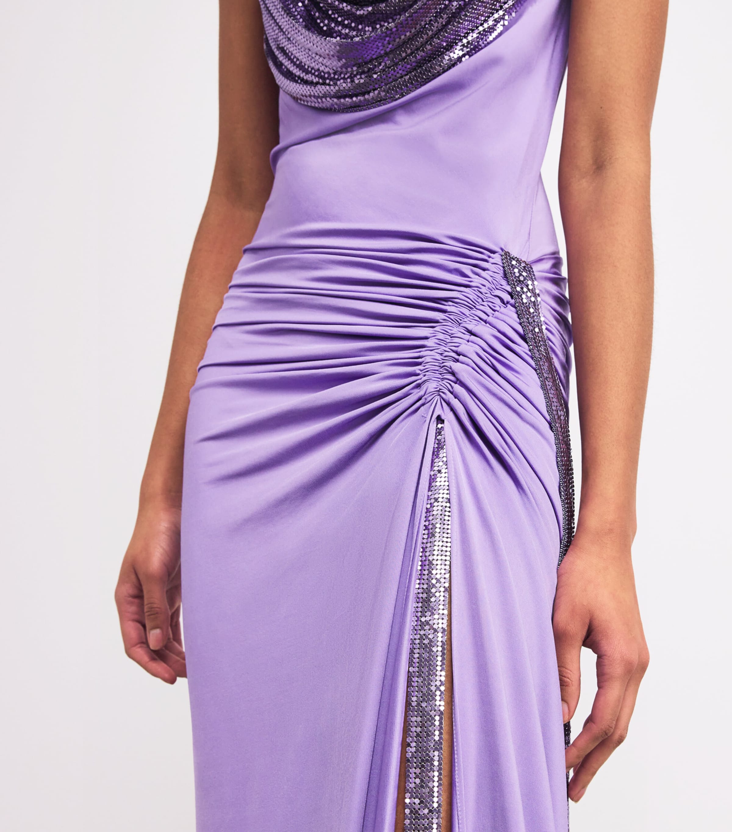 Chainmail and Jersey Maxi Dress
