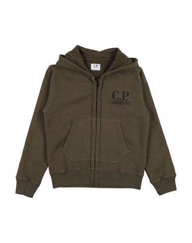 C. p. Company Undersixteen Kid Boy Sweatshirt Military green Size 10 Cotton