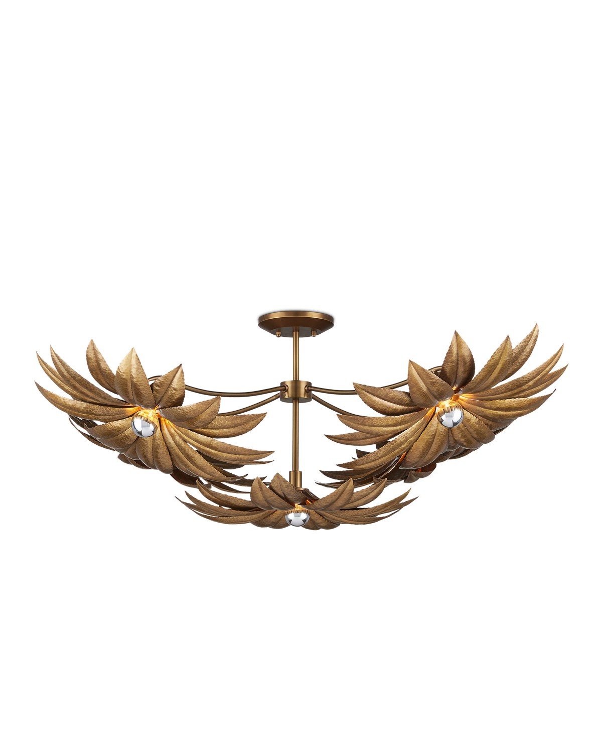 Antique Brass Semi-Flush Mount from the Alithea Collection