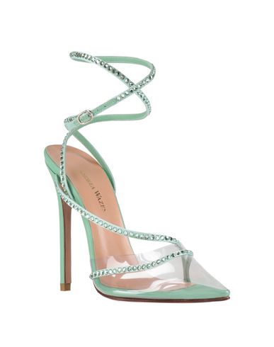 Woman Pumps Light green Size 11 Leather, PVC