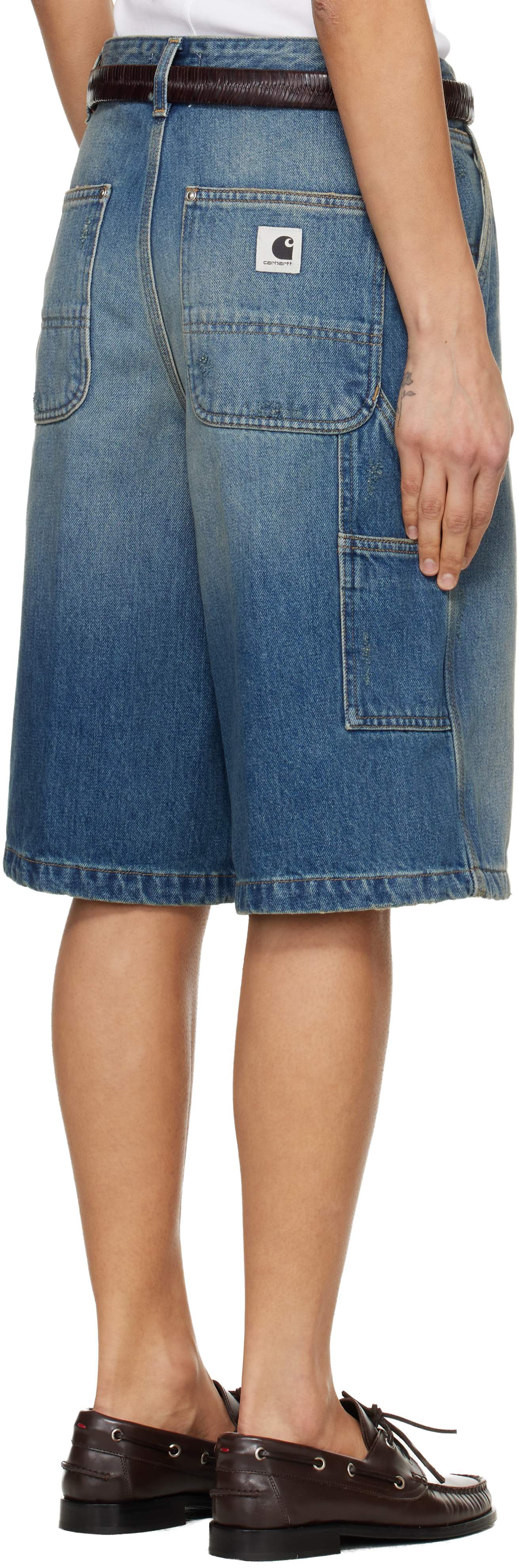 Blue Nixon Double Knee Denim Shorts