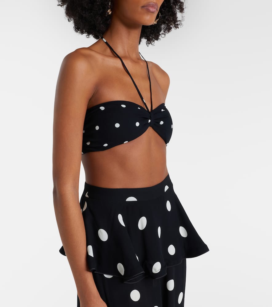 Polka-dot bandeau bikini top