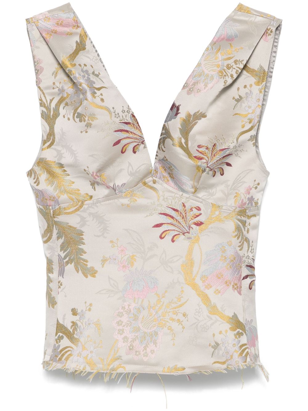 Brocade-jacquard top - Grey