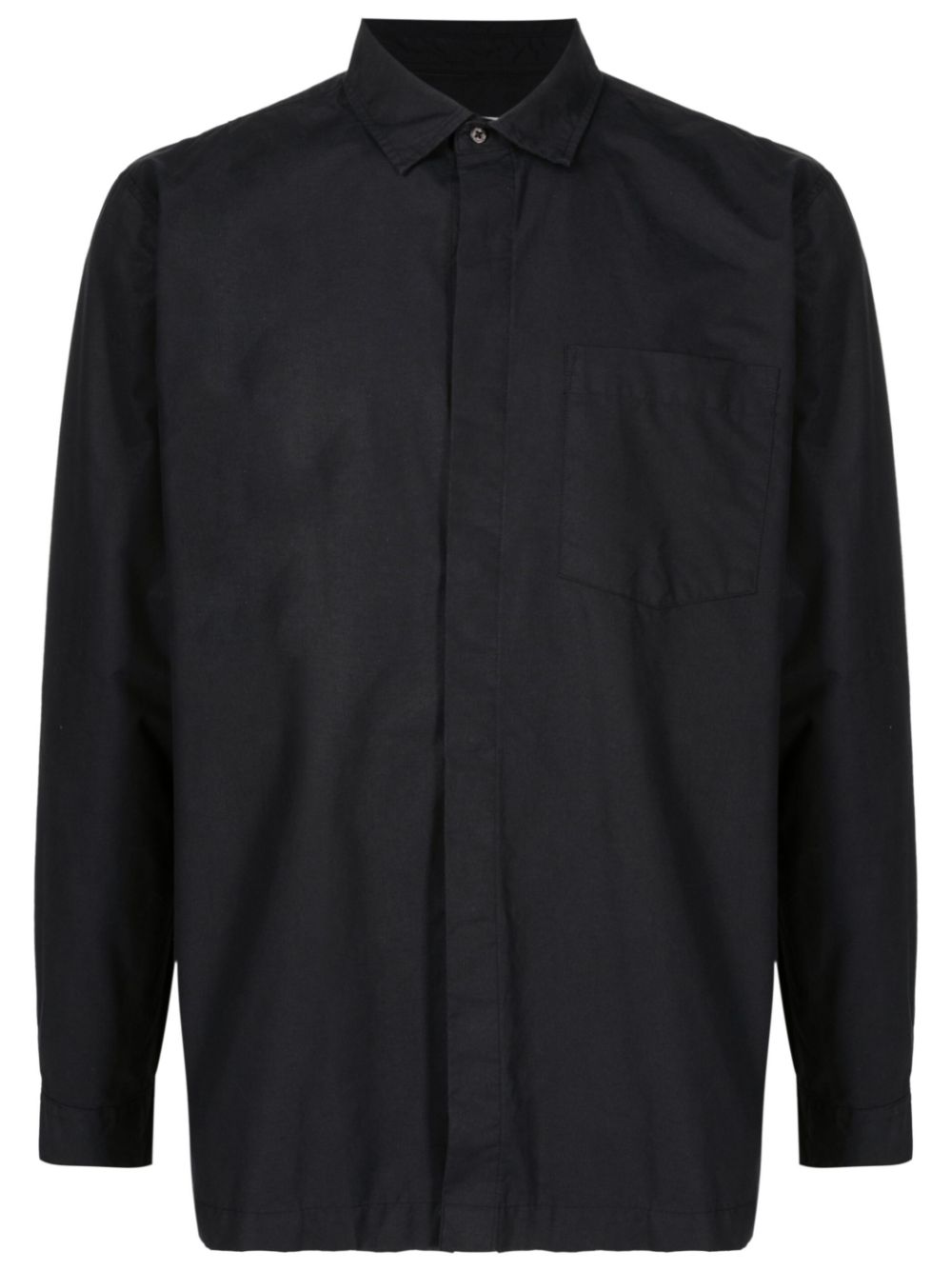 Long-sleeved cotton shirt - Black
