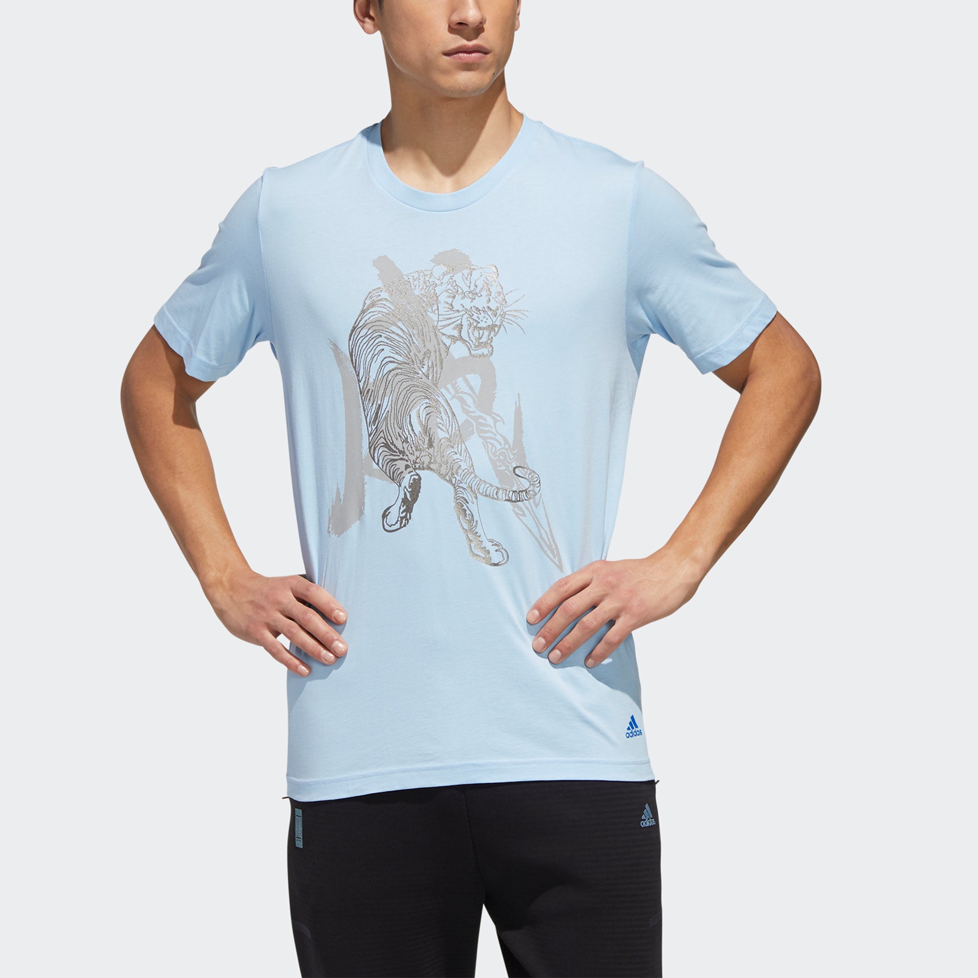 Wj Gfx Tee Series Printing Sports Round Neck Short Sleeve Blue