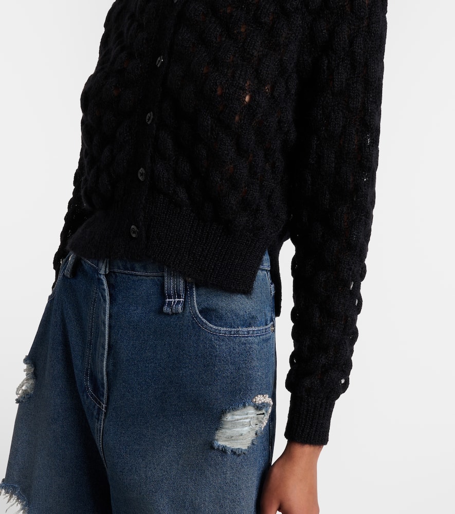 Embellished mohair-blend cardigan