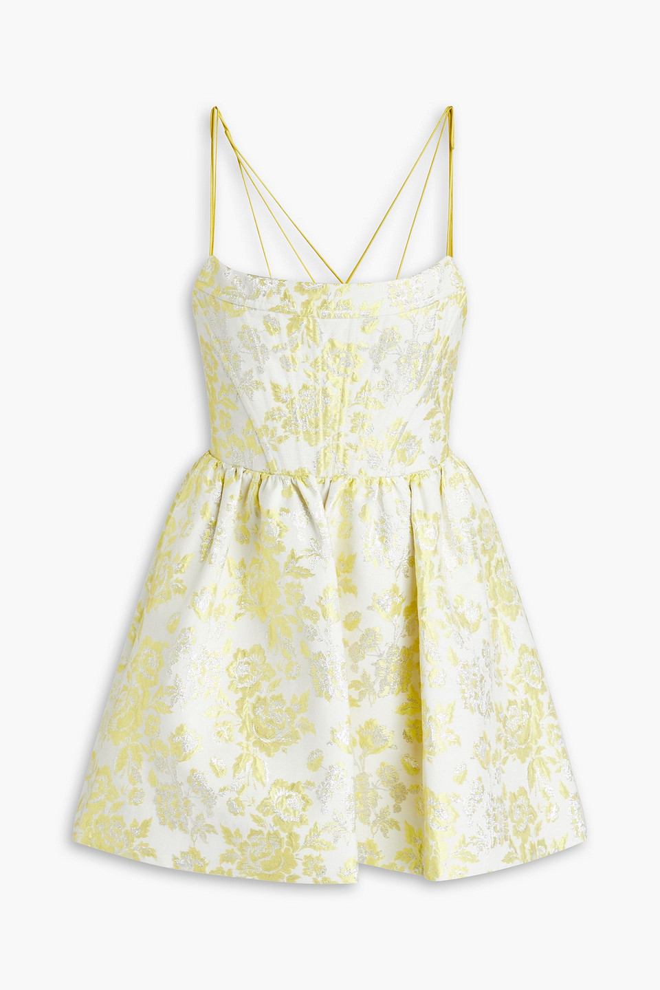 Alice Olivia - Nat metallic floral-jacquard mini dress