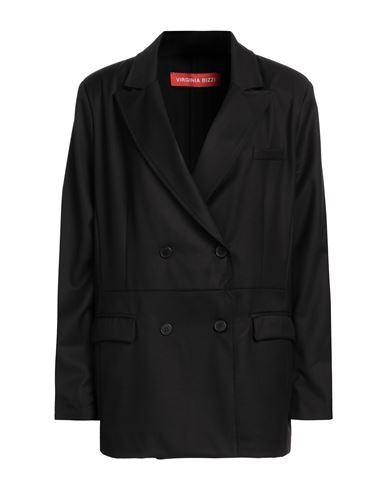 Woman Blazer Black Size 10 Polyester, Viscose, Elastic fibres