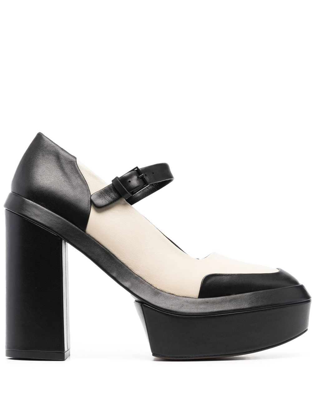 Platform panelled pumps - Black