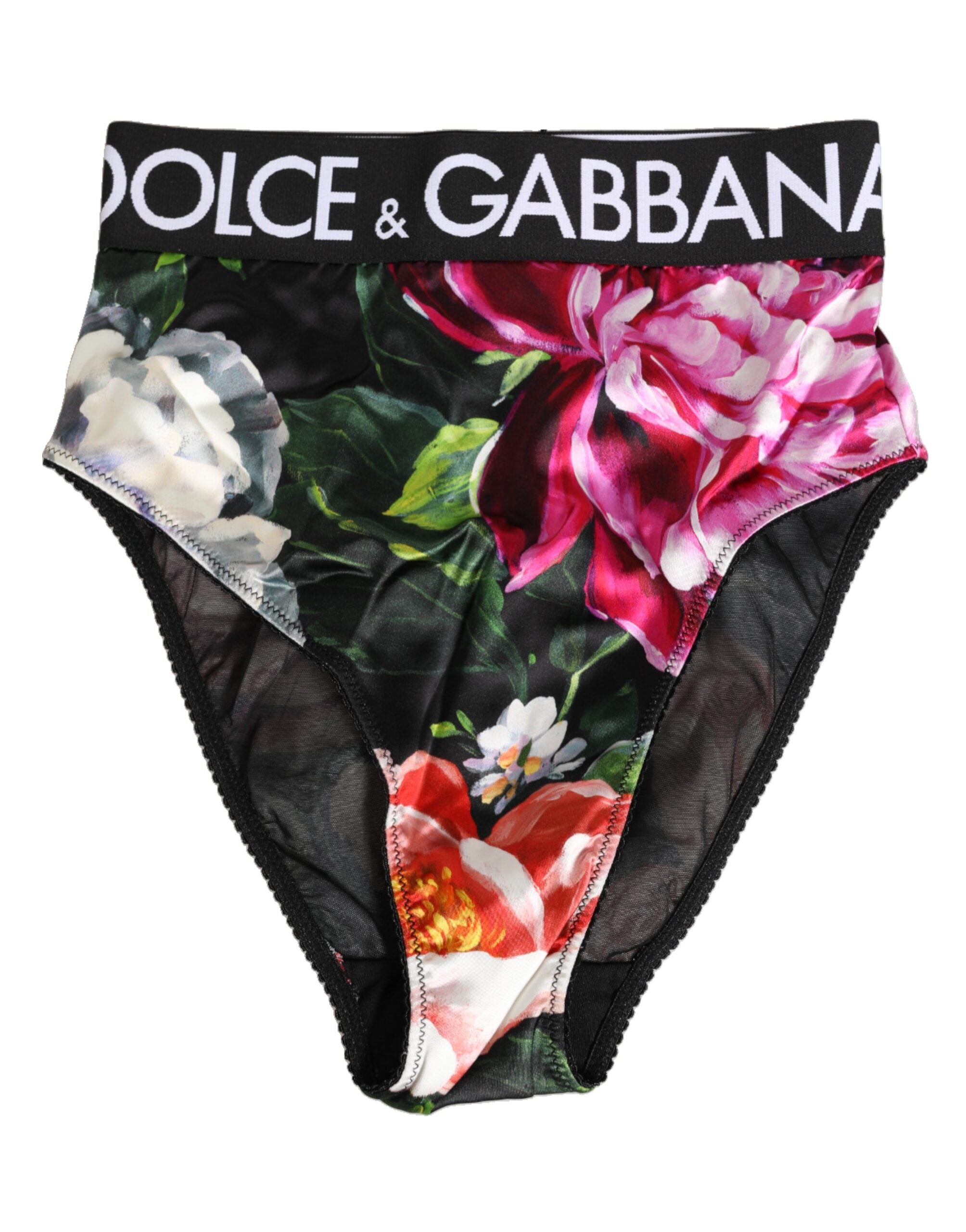 Floral-Print Brief — Black
