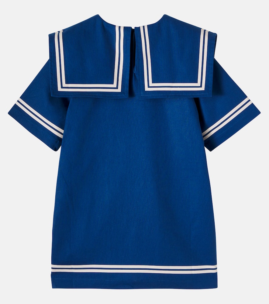 Striped cotton and linen dress