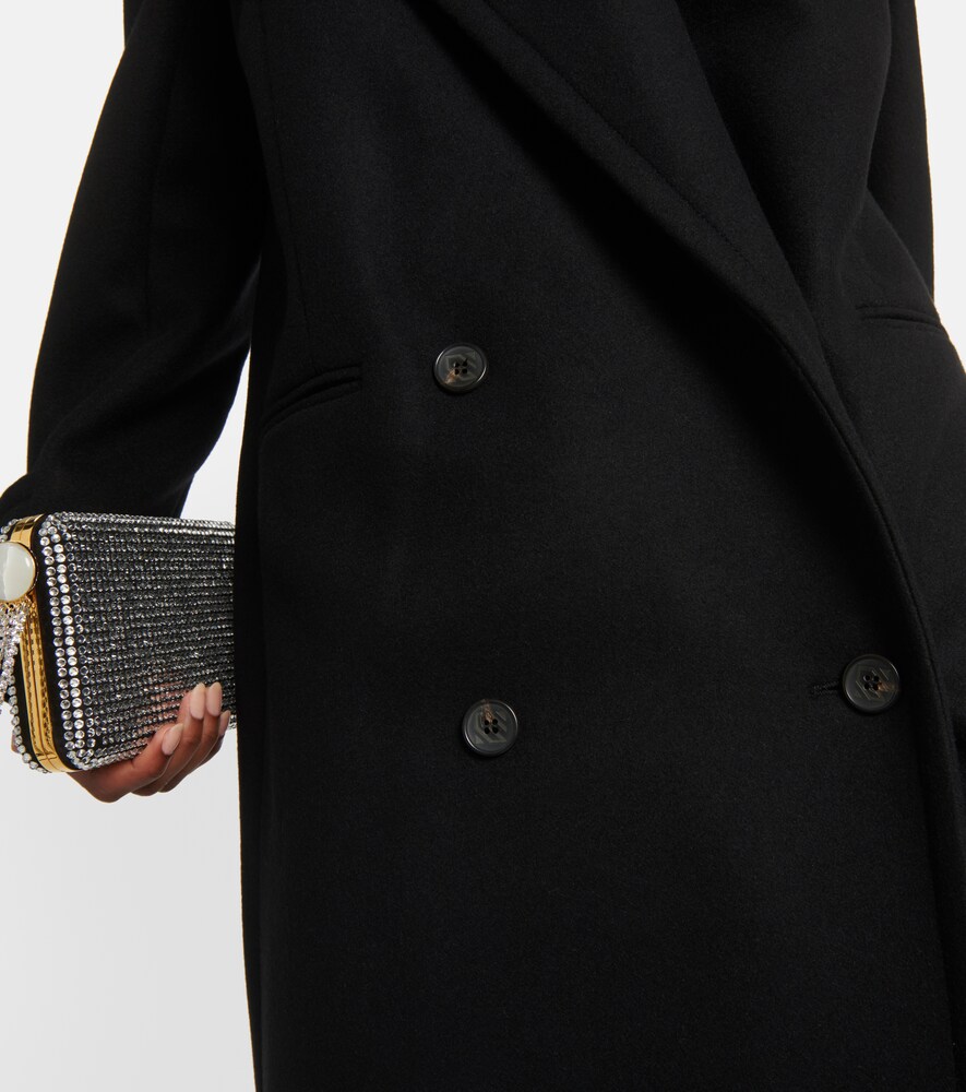 Double-breasted wool-blend coat