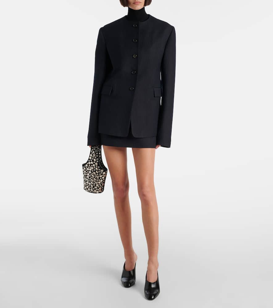 Jett pinstripe wool-blend miniskirt