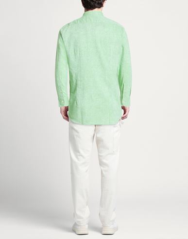 Man Shirt Green Size 15 ¾ Linen, Cotton