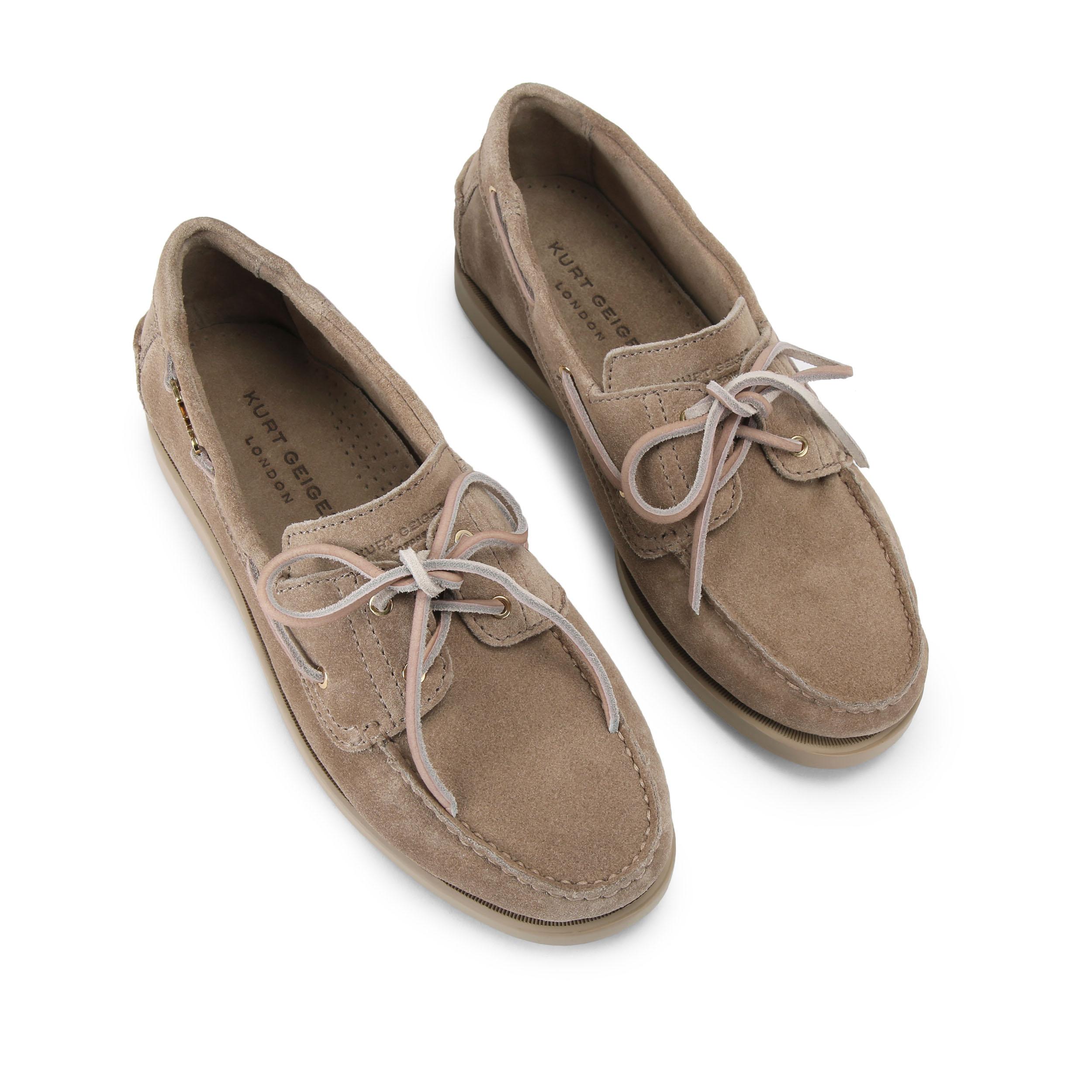 Kurt Geiger London Mens Leather Somerville Boat Shoe Shoes - Taupe