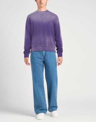 Man Sweatshirt Purple Size L Cotton