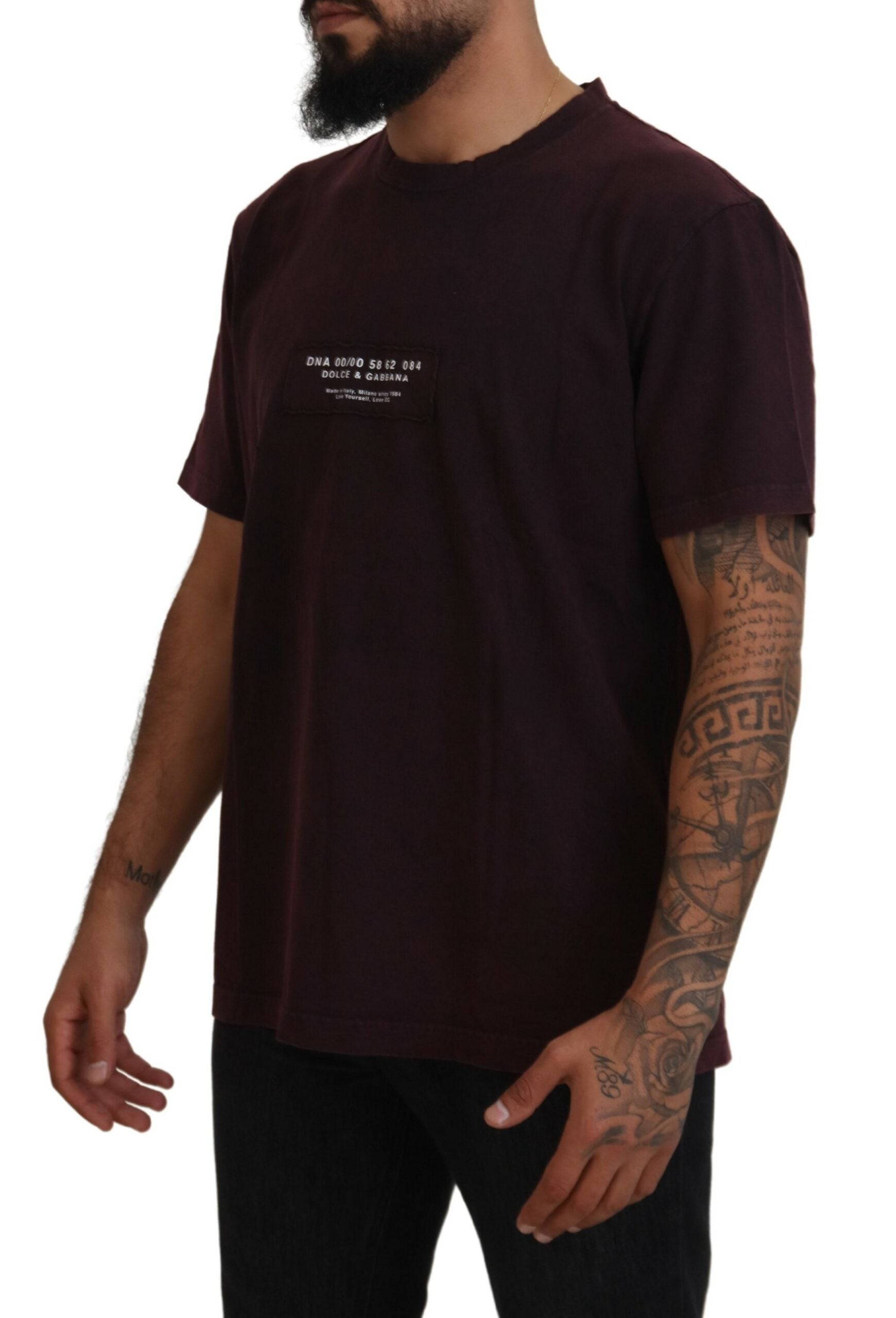 Logo-Embroidered Crewneck T-Shirt — Bordeaux
