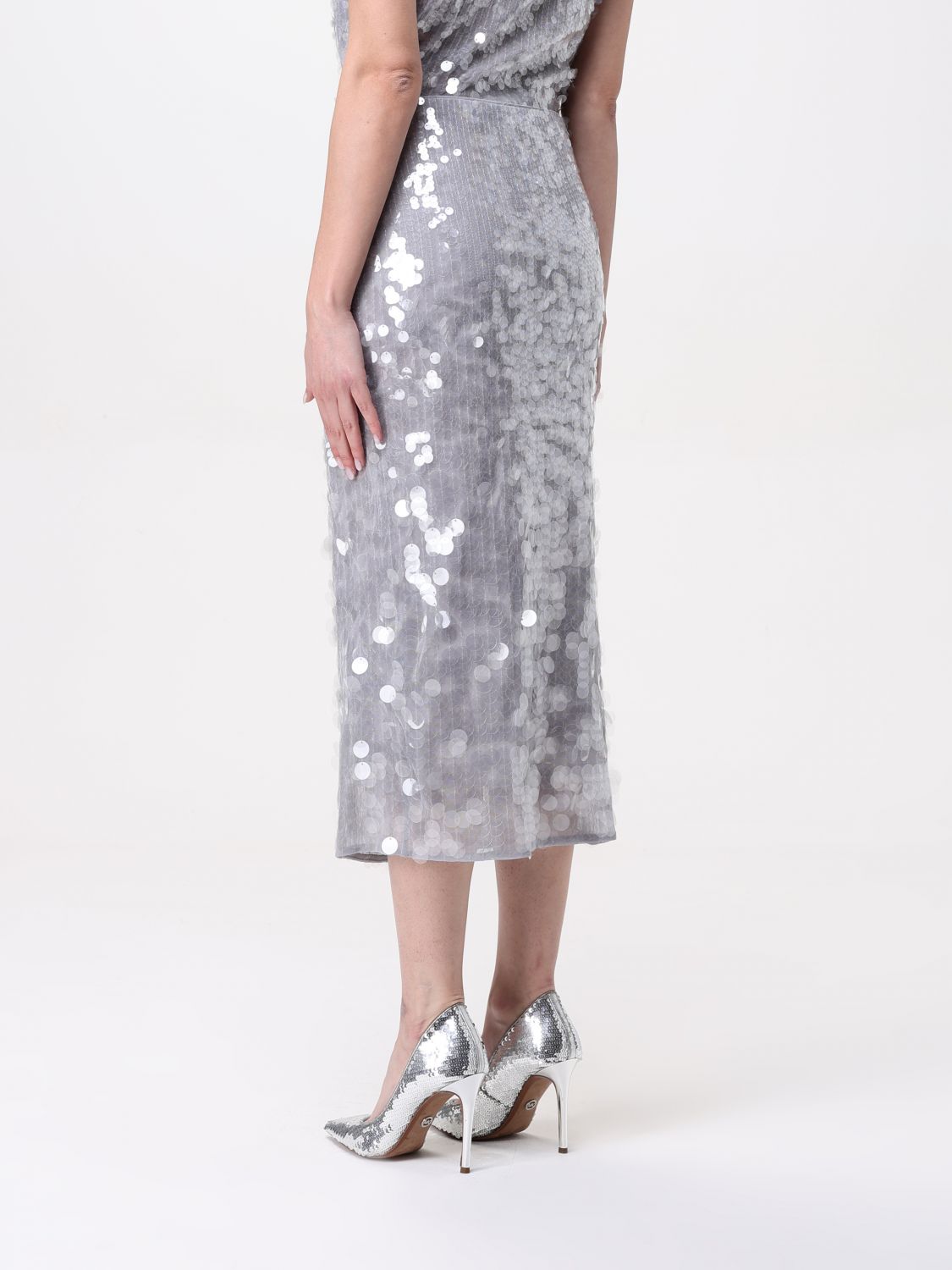 Sequinned midi skirt - Grey