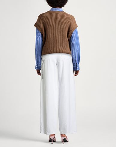 Denim Woman Pants White Size 28 Lyocell, Cotton