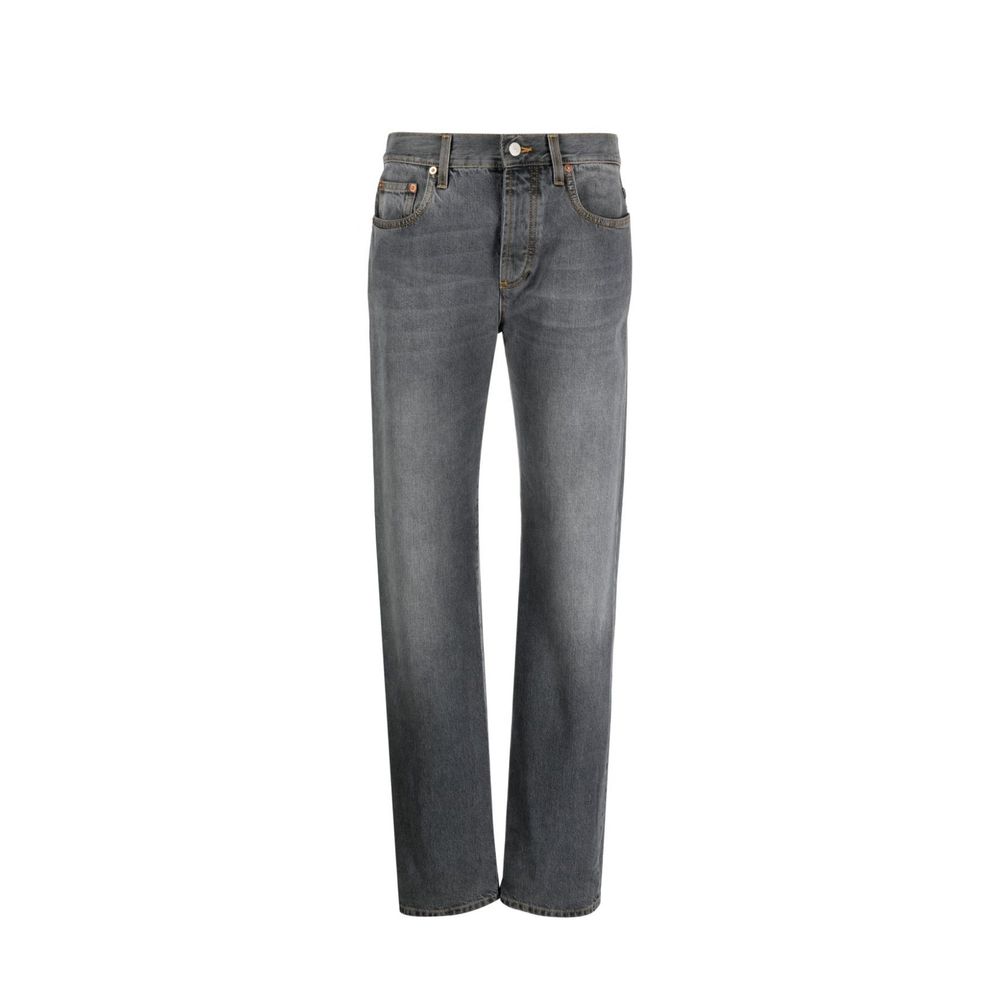Relaxed-Fit Cotton Jeans — Gray