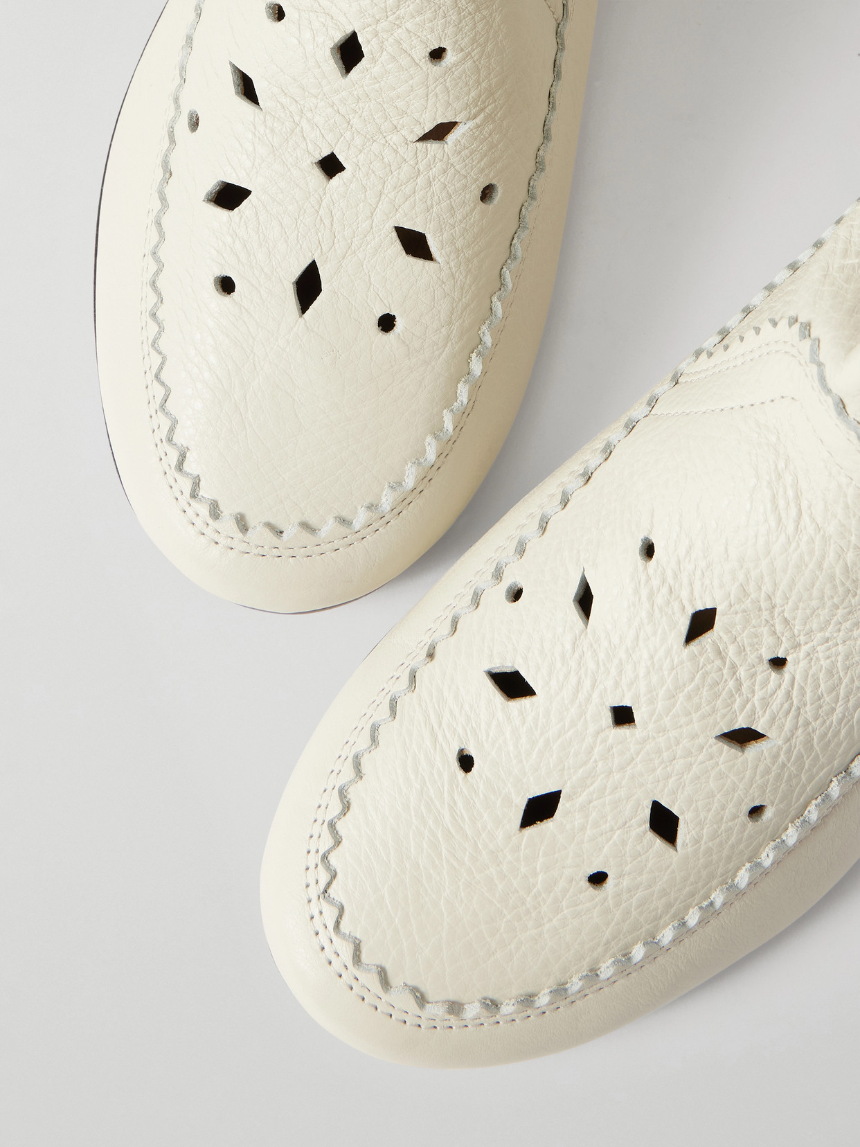 Welky Laser-cut Textured-leather Boots - White