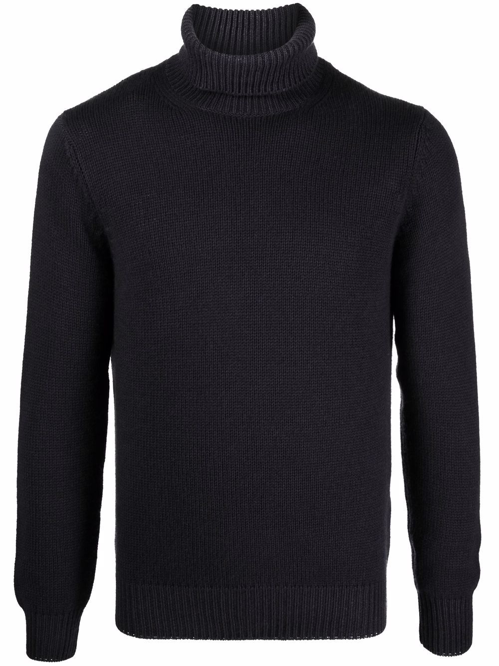 Roll-neck rib-trimmed jumper - Grey