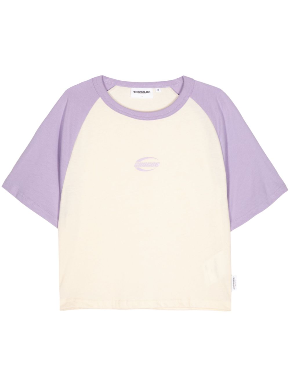 Logo-print colourblock T-shirt - Neutrals