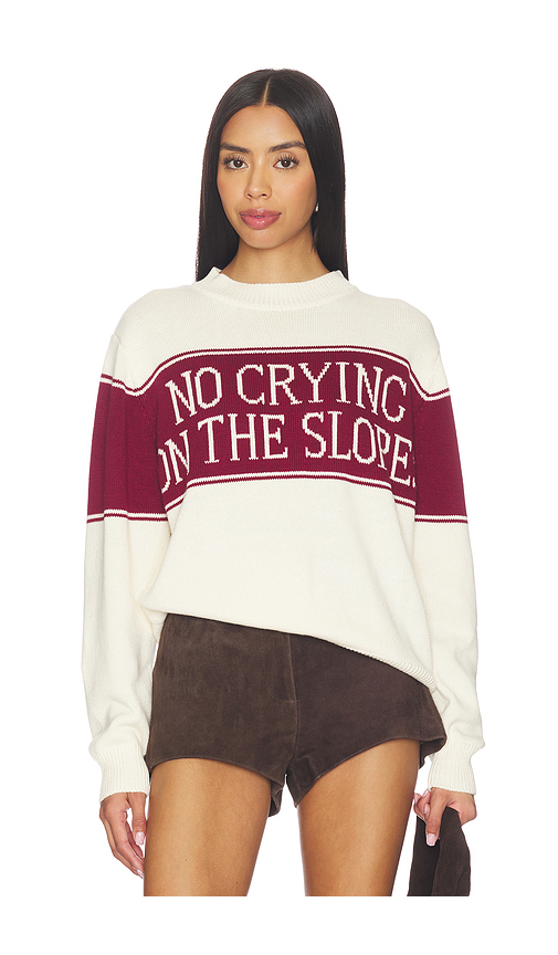 YLLW THE LABEL No Crying On The Slopes Pullover in Cream. M. Also in L, S