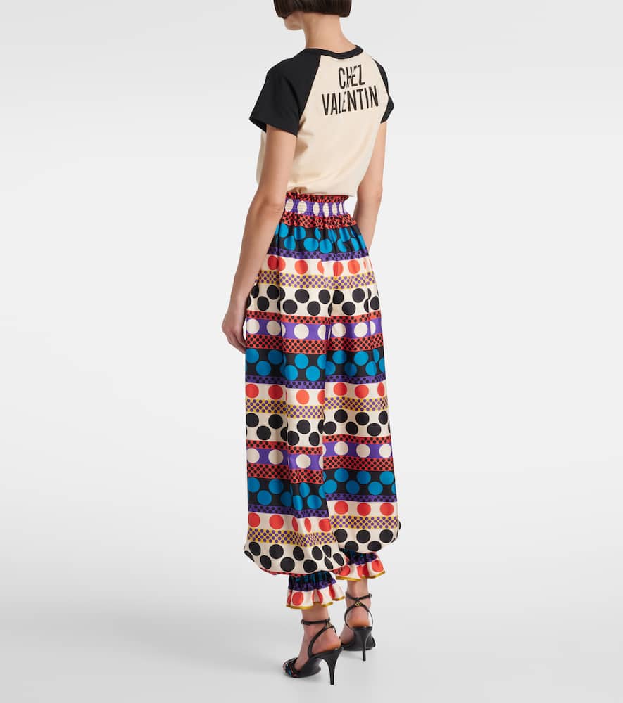 Printed silk culottes