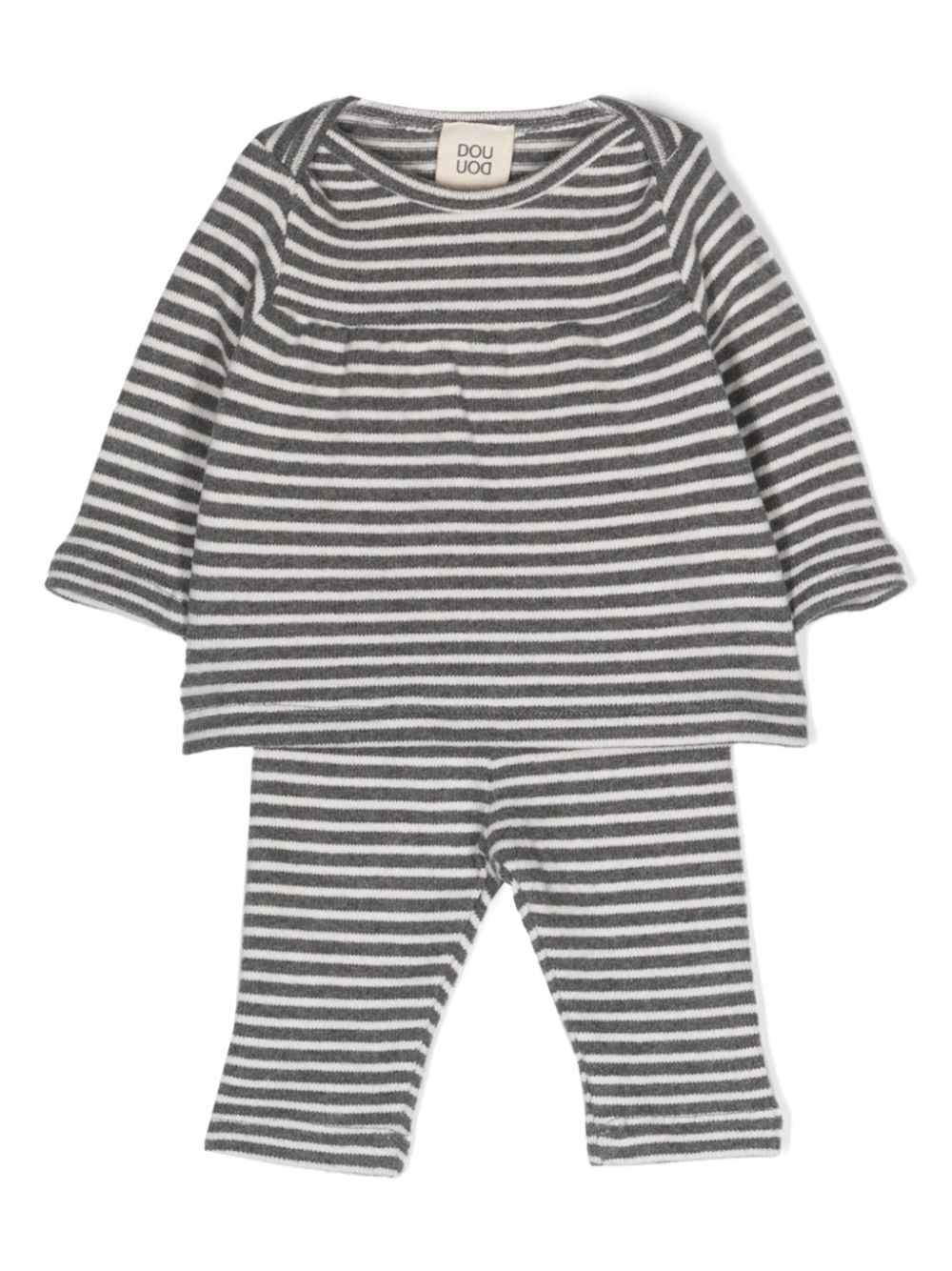 Striped knitted tracksuit - Grey
