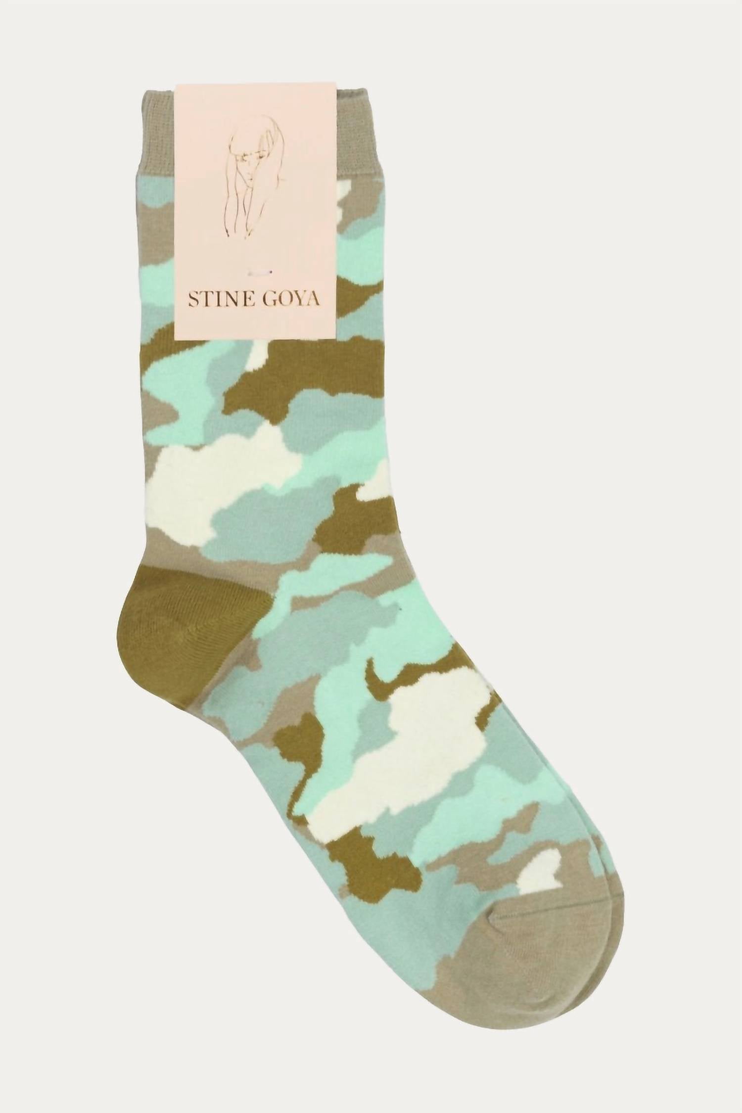 Iggy Camouflage Socks In Camouflage Green