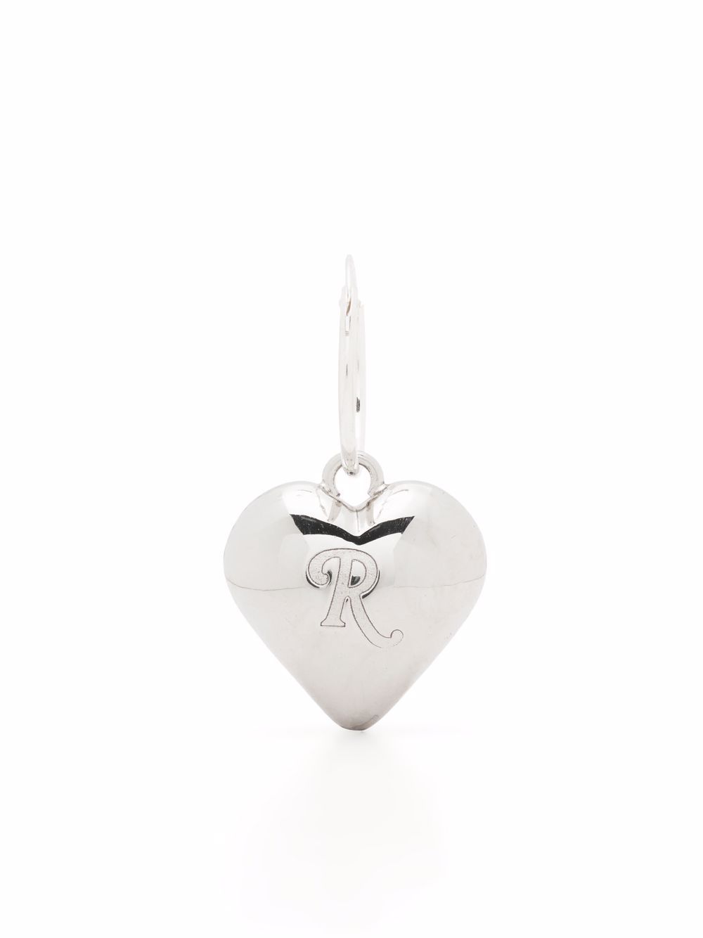 Engraved logo heart earring - Silver