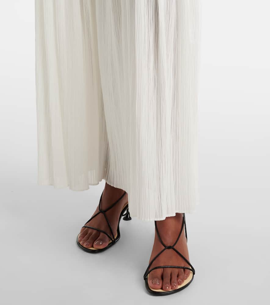 Paige pleated crêpe chiffon maxi skirt