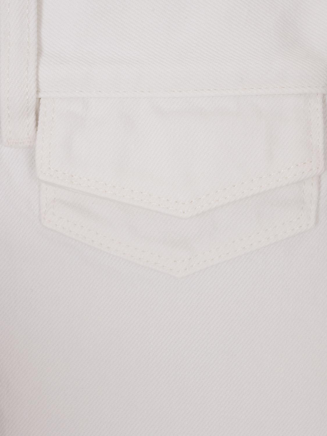 Frayed-hem denim shorts - White