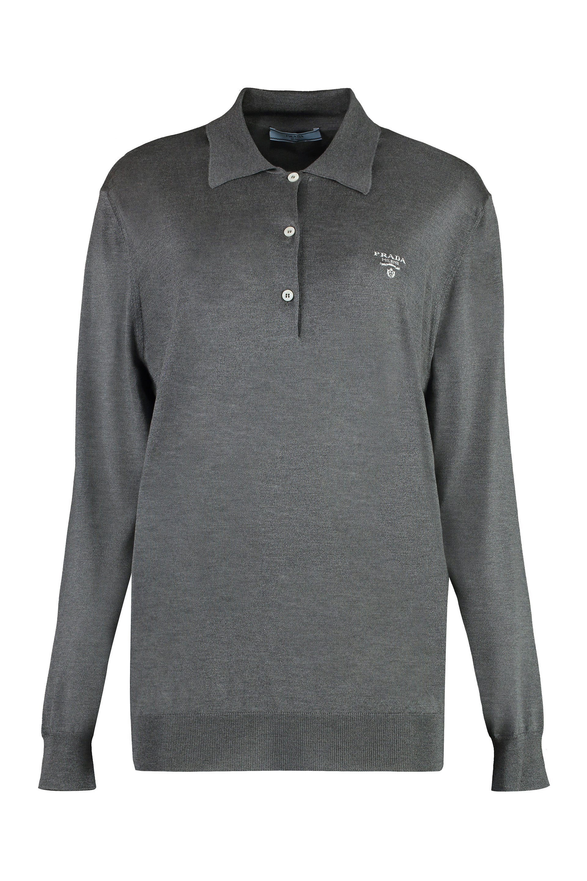 Long Sleeve Knit Polo Shirt