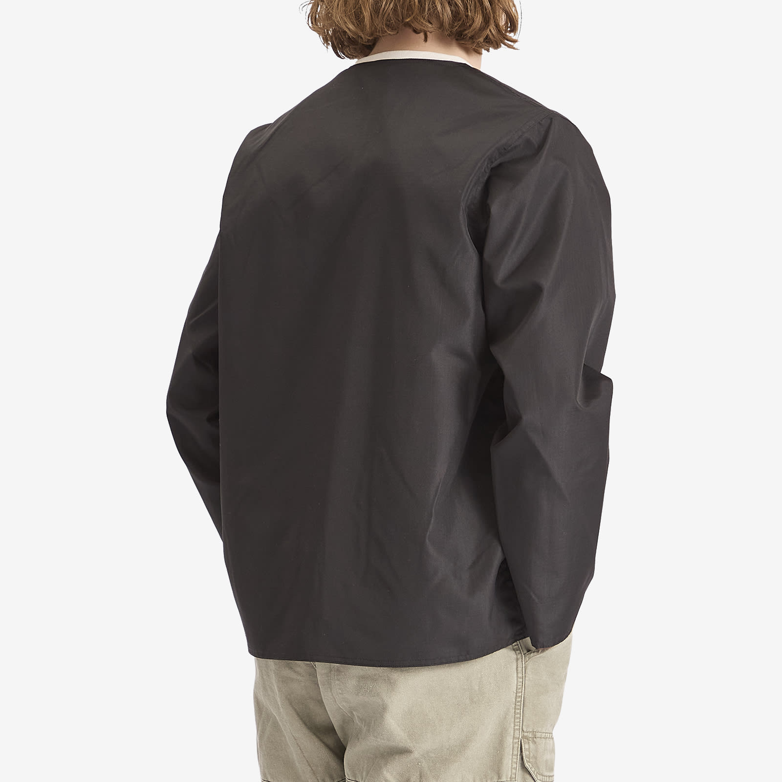 Taion Men's Military Reversible V-Neck Cardigan in Black