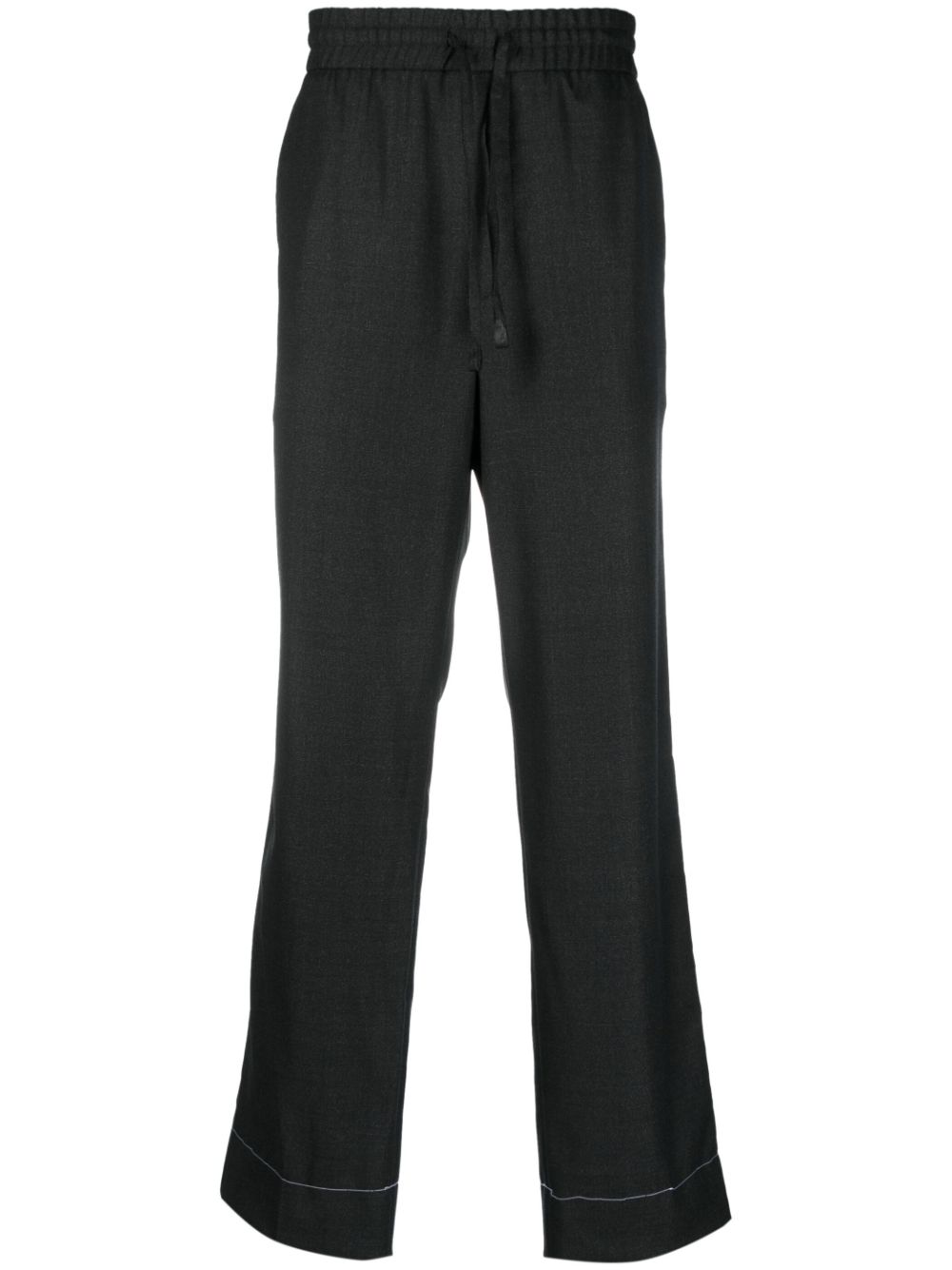 Drawstring-waist wool trousers - Grey