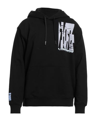 Man Sweatshirt Black Size XL Cotton, Polyester, Elastane