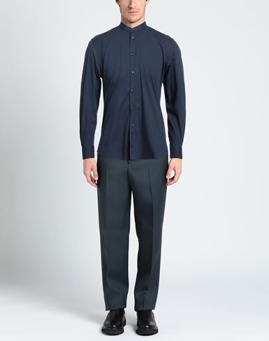 Man Shirt Midnight blue Size S Cotton, Nylon, Elastane