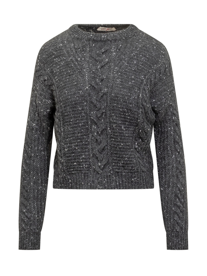 Grey Knitted Crew Neck Sweater
