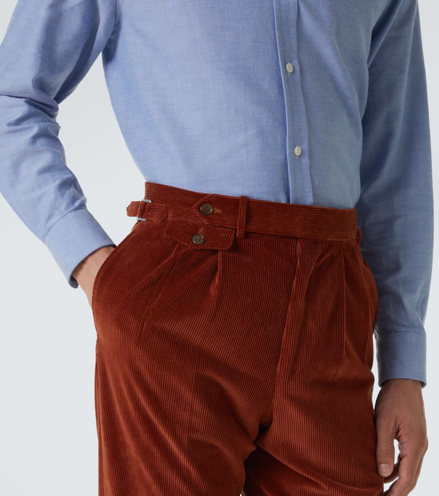 Cotton and silk corduroy pants